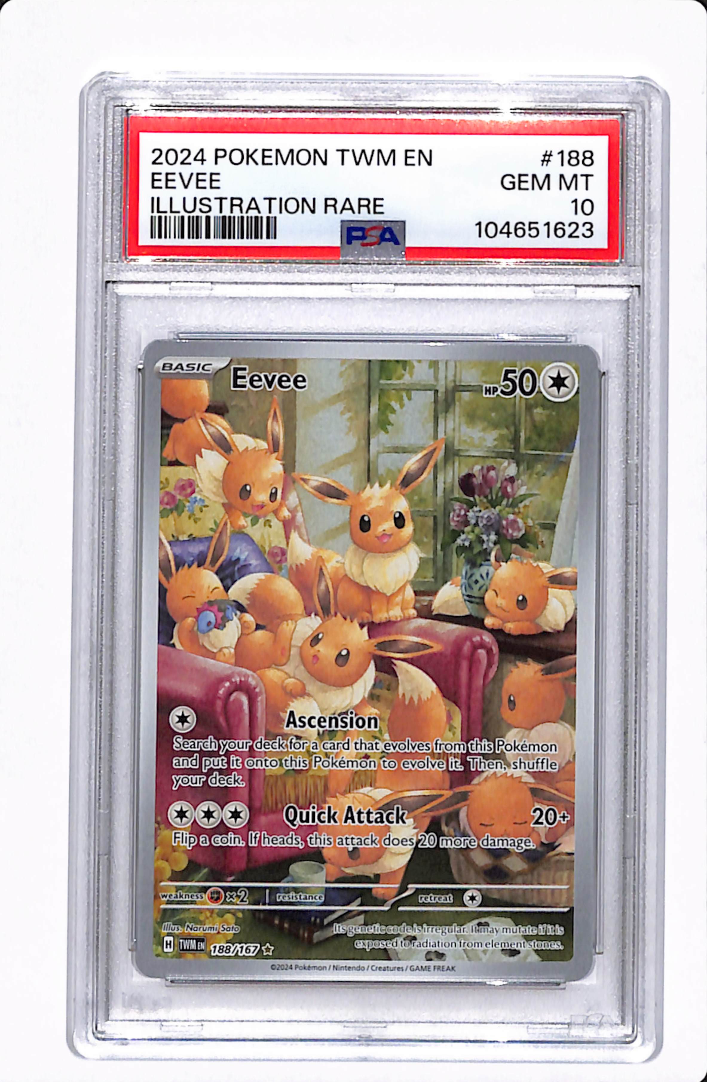 2024 EEVEE ILLUSTRATION RARE 188/167 PSA 10