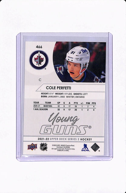 2021-22 UD SERIES 2 COLE PERFETTI YOUNG GUNS