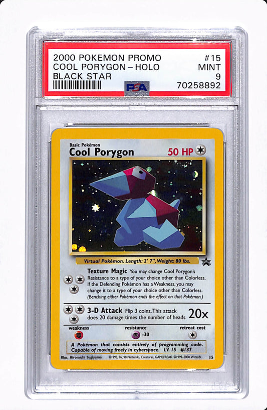 2000 POKEMON PROMO COOL PORYGON - HOLO BLACK STAR PSA 9