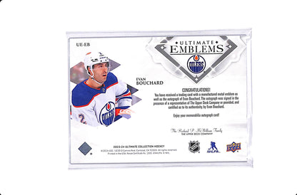 2023-24 UPPER DECK EVAN BOUCHARD ULTIMATE EMBLEMS AUTO #UE-EB