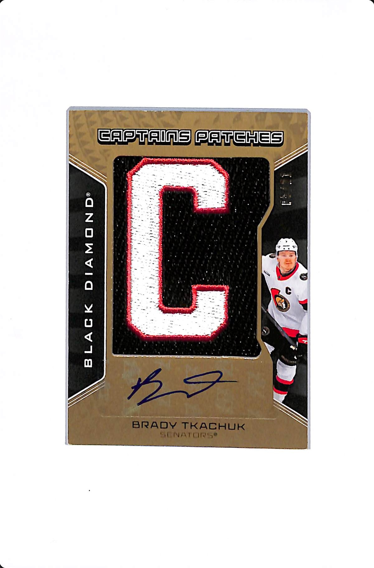 2025-26 UPPER DECK BRADY TKACHUK CAPTAINS PATCHES AUTO /21 #CP-BT