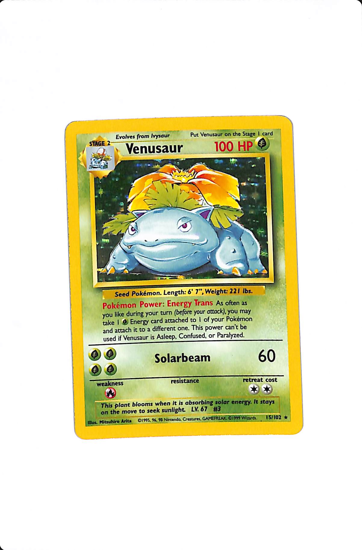 Venusaur Base Set (Unlimited) Holo Rare 15