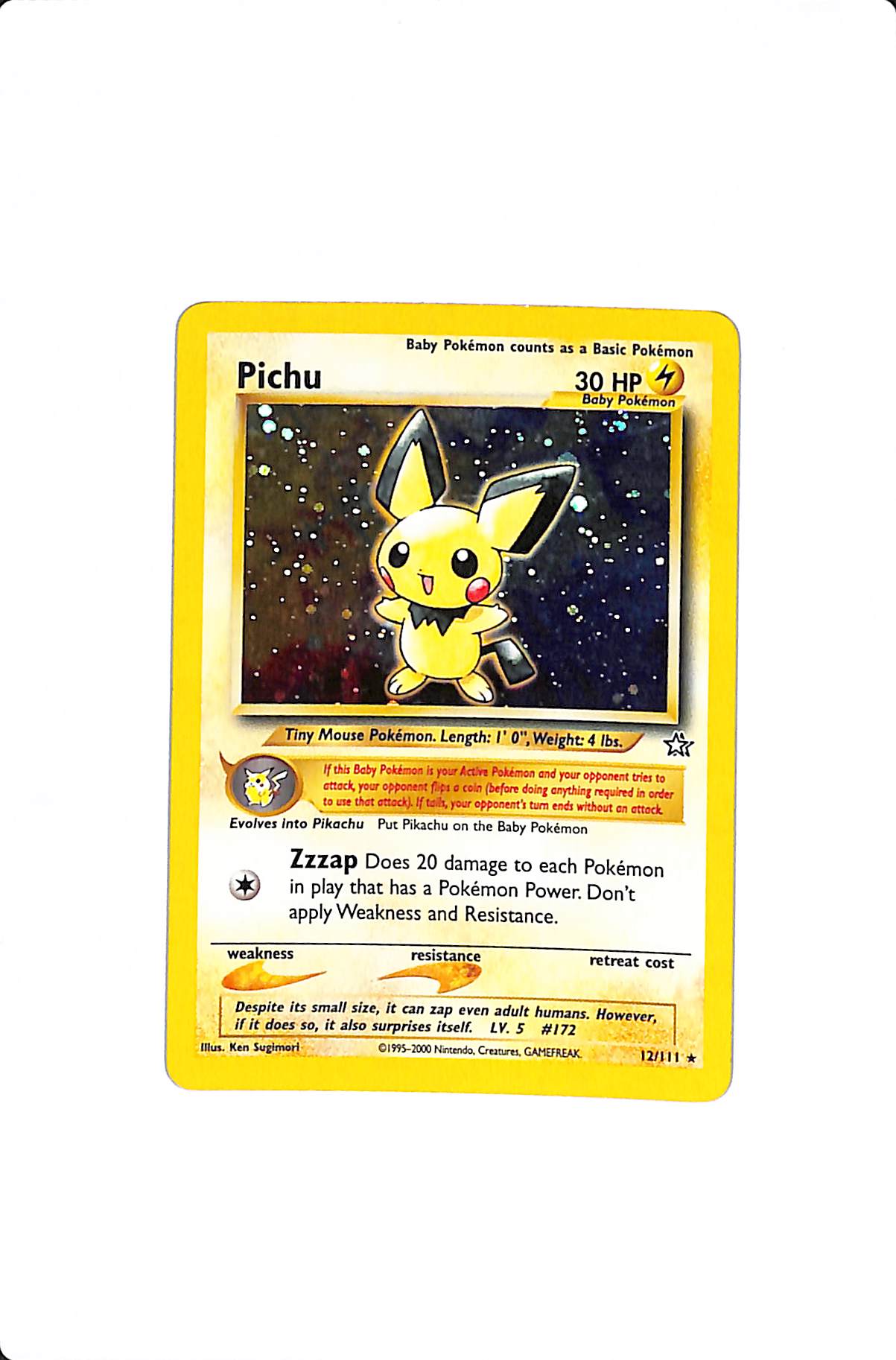 Pichu Neo Genesis Holo Rare 12