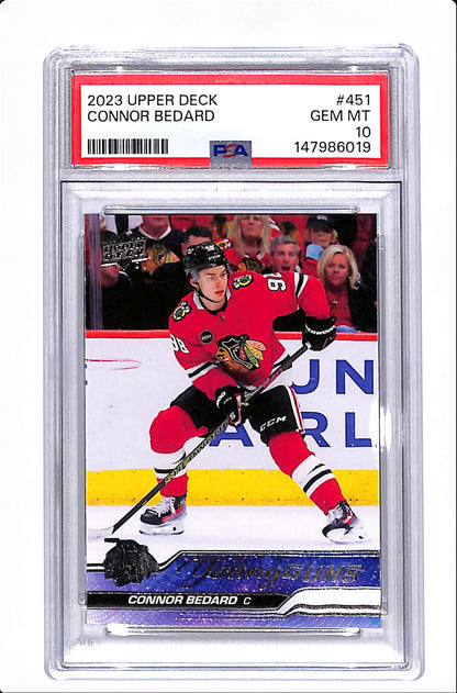 2023-24 UPPER DECK SERIES 2 CONNOR BEDARD YOUNG GUNS PSA 10 #451