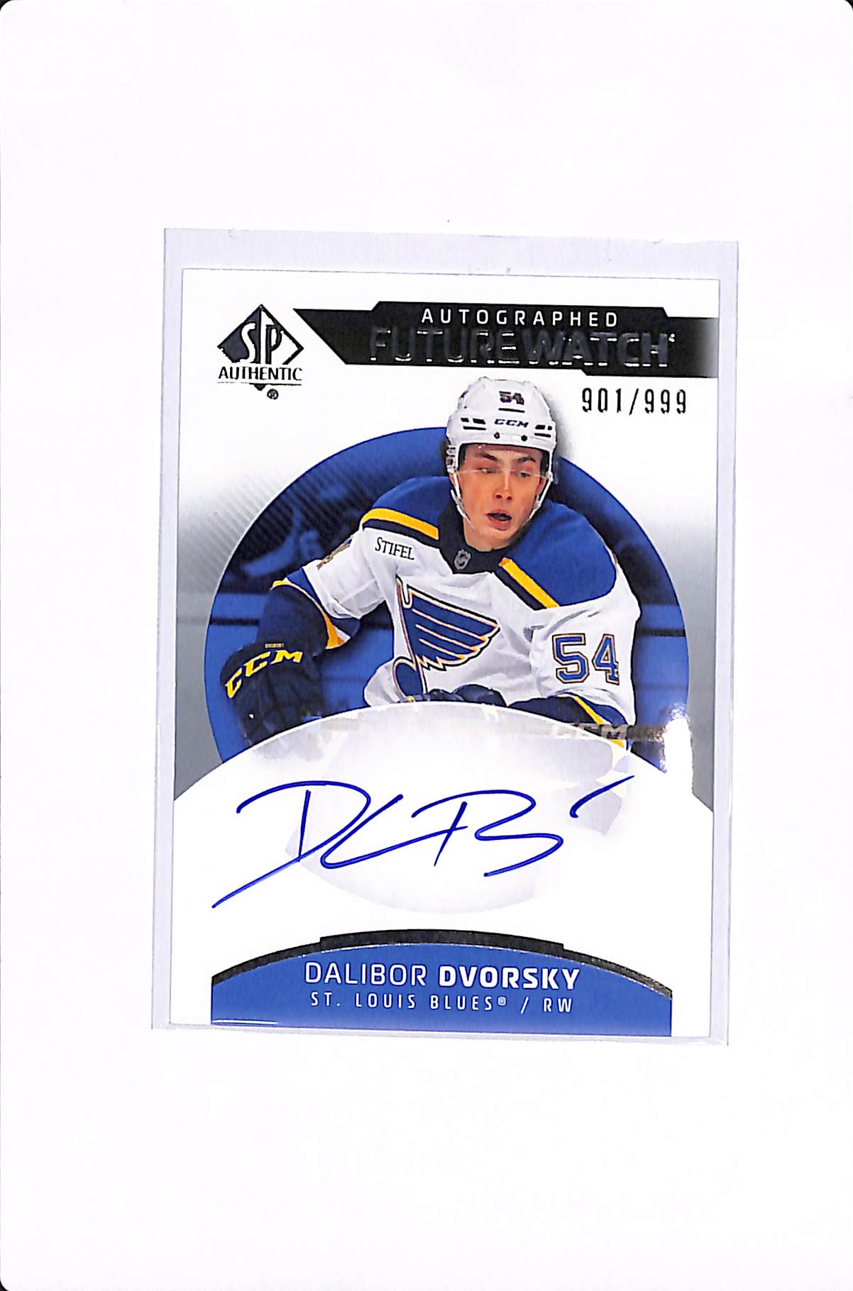 2025-26 UPPER DECK SP AUTHENTIC DALLIBOR DVORSKY FUTURE WATCH AUTO /999 #126