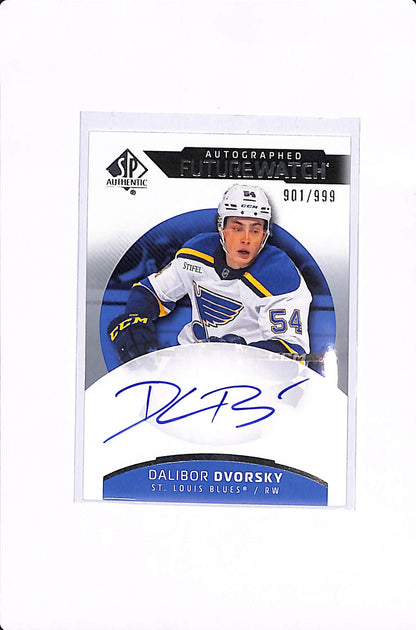 2025-26 UPPER DECK SP AUTHENTIC DALLIBOR DVORSKY FUTURE WATCH AUTO /999 #126