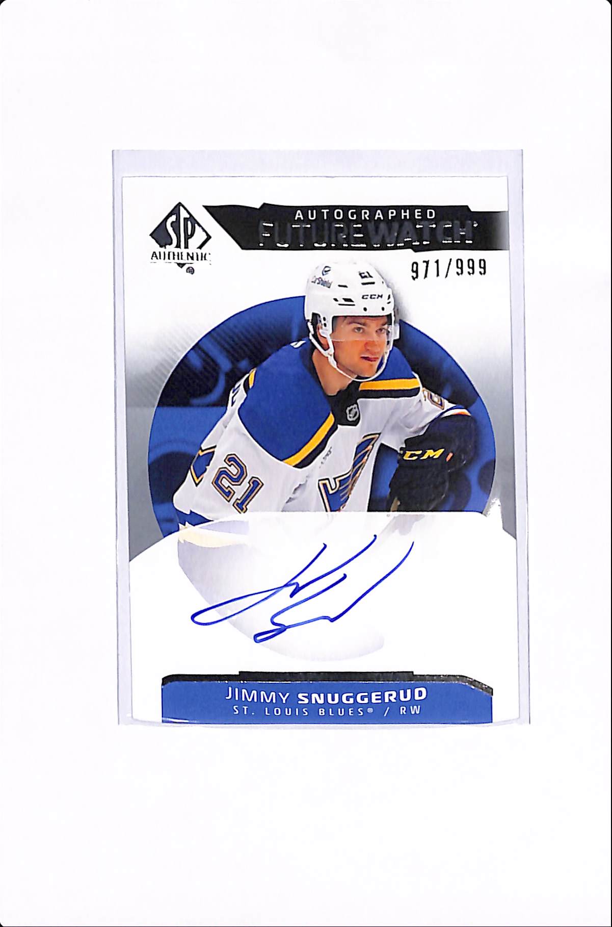 2025-26 UPPER DECK SP AUTHENTIC JIMMY SNUGGERUD FUTURE WATCH AUTO /999 #132