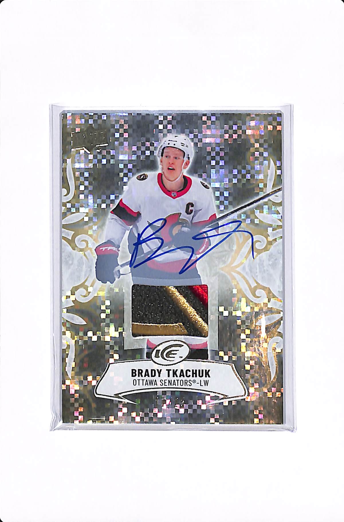 2024-25 UPPER DECK ICE BRADY TKACHUK GOLD AUTO PATCH #13