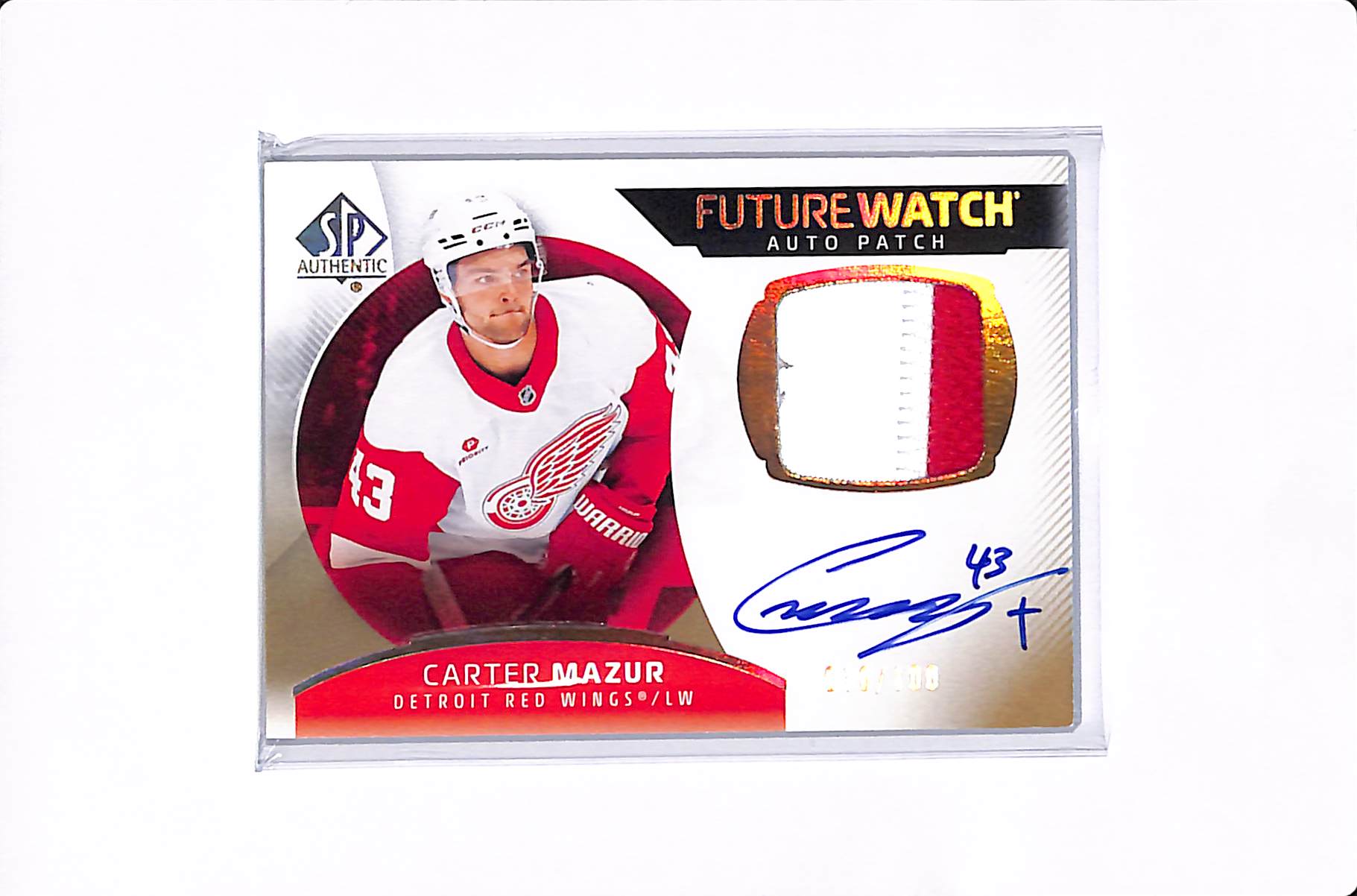 2025-26 UPPER DECK SP AUTHENTIC CARETR MAZUR FUTURE WATCH AUTO PATCH /100 #122