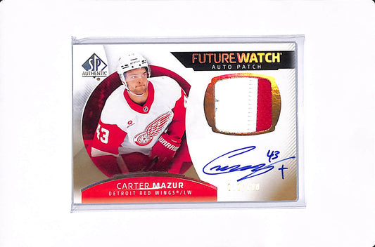 2025-26 UPPER DECK SP AUTHENTIC CARETR MAZUR FUTURE WATCH AUTO PATCH /100 #122