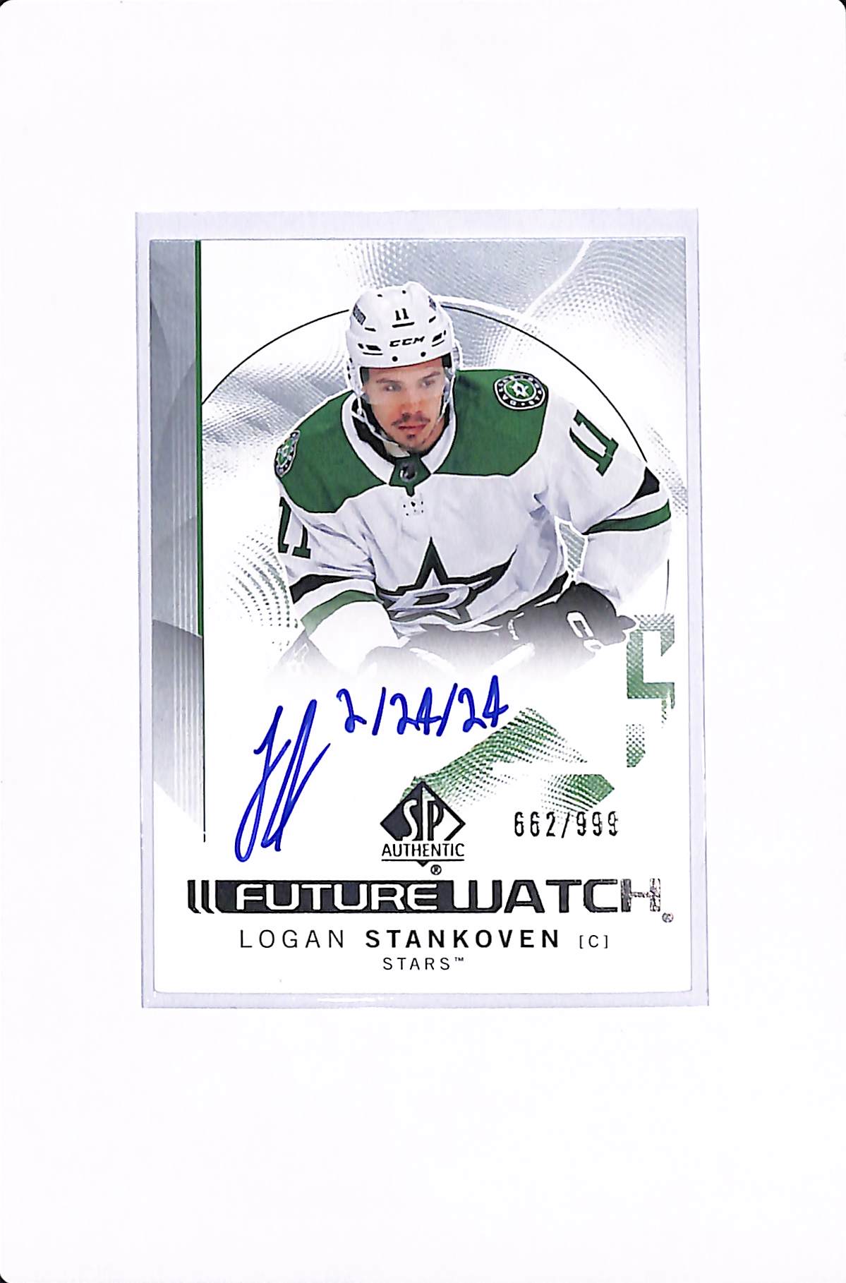 2024-25 UPPER DECK SP AUTHENTIC LOGAN STANKOVEN FUTURE WATCH AUTO /999 #104