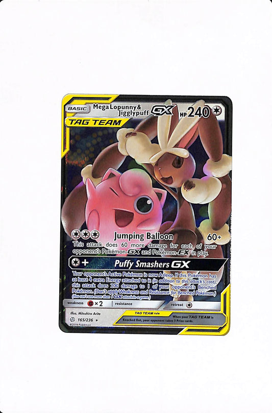 Mega Lopunny & Jigglypuff GX Cosmic Eclipse Ultra Rare 165/236