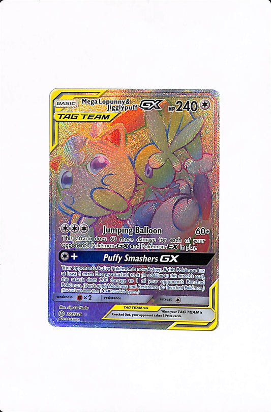 Mega Lopunny & Jigglypuff GX (Secret) Cosmic Eclipse Secret Rare 261/236
