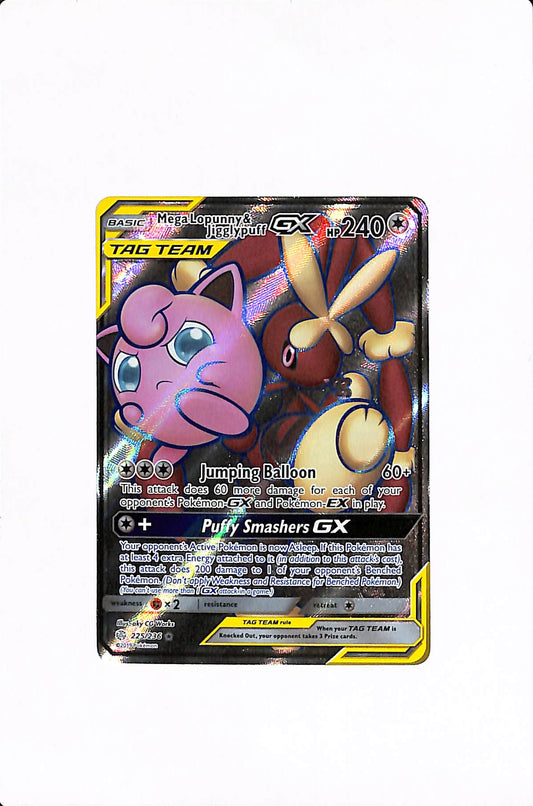 Mega Lopunny & Jigglypuff GX (Full Art) Cosmic Eclipse Ultra Rare 225/236