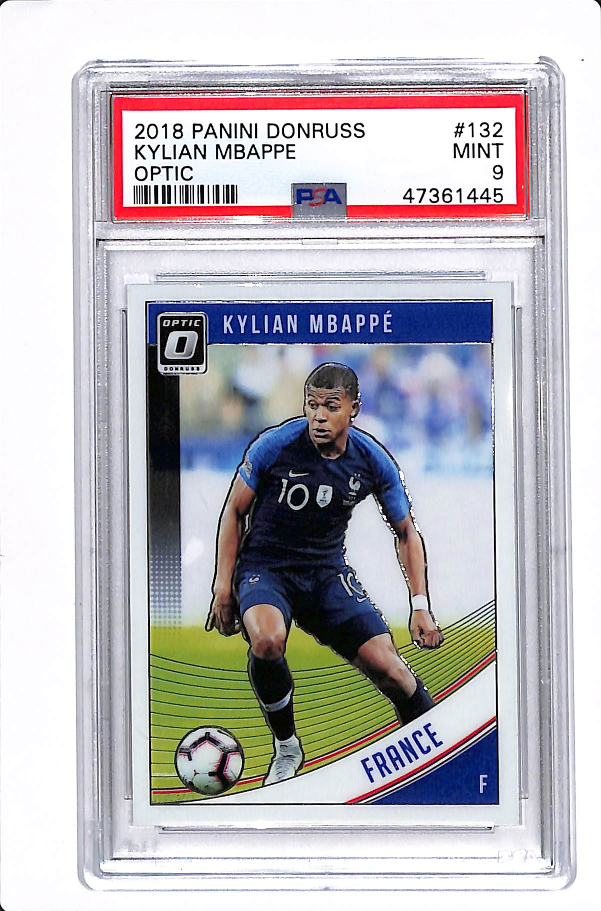2018-19 PANINI DONRUSS KYLIAN MBAPPE OPTIC #132 PSA 9