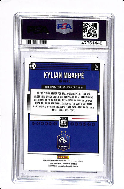 2018-19 PANINI DONRUSS KYLIAN MBAPPE OPTIC #132 PSA 9