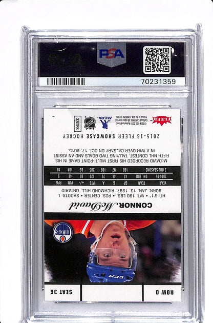 2015-16 UPPER DECK FLEER SHOWCASE CONNOR MCDAVID ROOKIE FLAIR SHOWCASE PSA 9 #36 *UPSIDE DOWN*