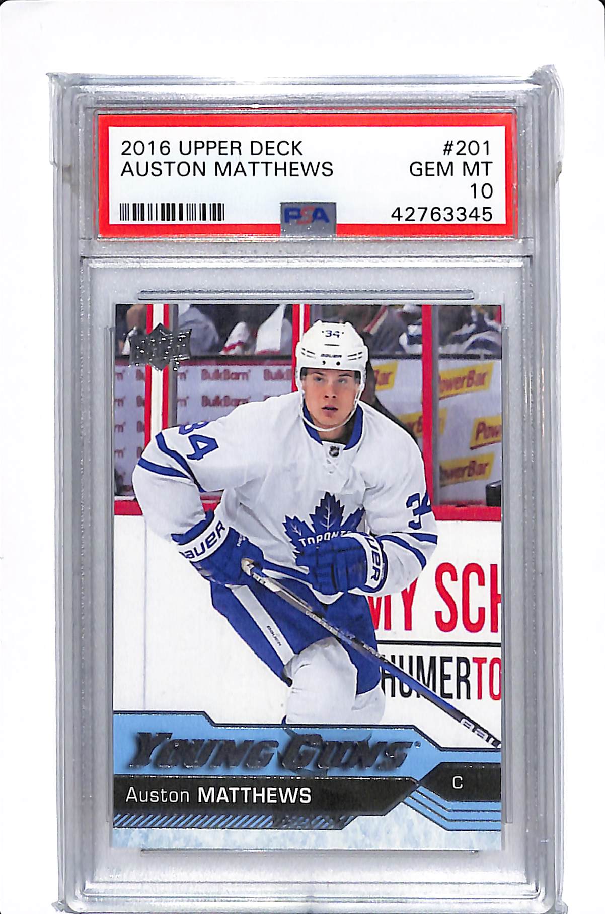 2016-17 UPPER DECK SERIES 1 AUSTON MATTHEWS YOUNG GUNS PSA 10 #201