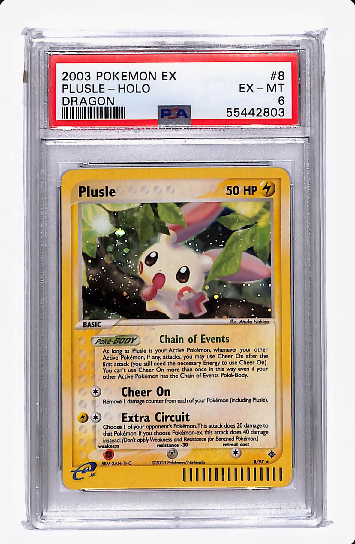 2003 POKEMON EX PLUSLE-HOLO DRAGON PSA 6
