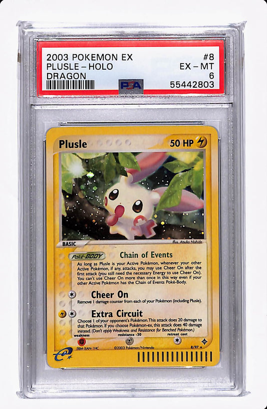 2003 POKEMON EX PLUSLE-HOLO DRAGON PSA 6