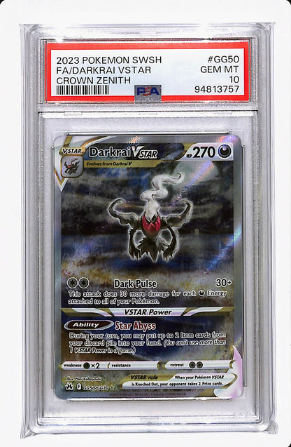 2023 POKEMON SWSH FA/DARKRAI VSTAR CROWN ZENITH PSA 10