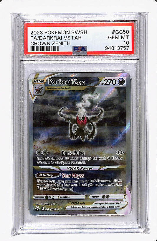 2023 POKEMON SWSH FA/DARKRAI VSTAR CROWN ZENITH PSA 10