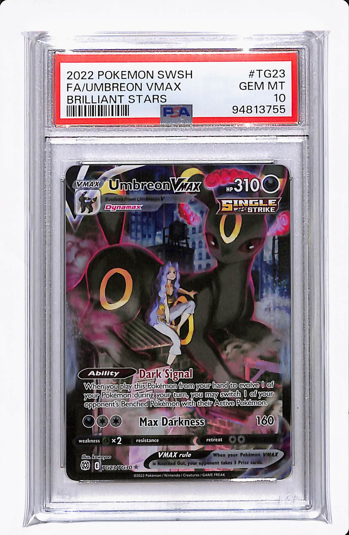 2023 POKEMON SWSH FA/UMBREON VMAX BRILLIANT STARS PSA 10