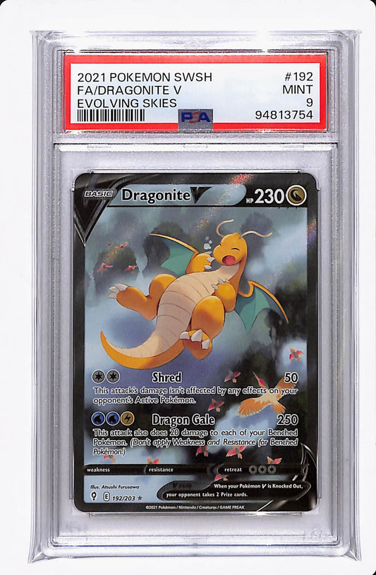 2021 POKEMON SWSH DRAGONITE V EVOLVING SKIES PSA 9