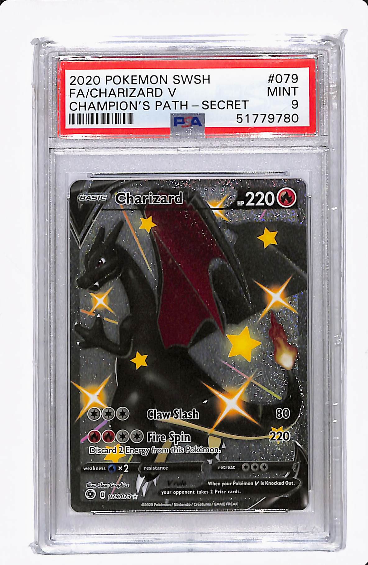 2020 POKEMON SWSH CHARZARD V CHAMPIONS PATCH-SECRET PSA 9