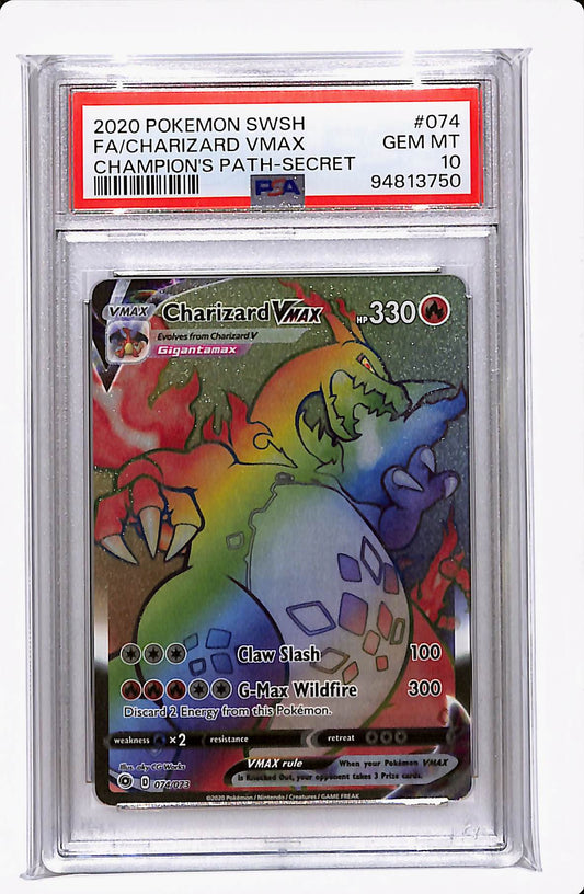 2020 POKEMON SWSH CHARIZARD VMAX CHAMPIONS PATH-SECRET PSA 10