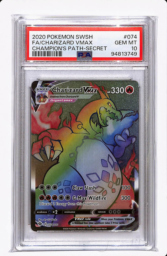 2020 POKEMON SWSH CHARIZARD VMAX CHAMPIONS PATH-SECRET PSA 10
