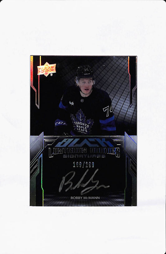 2023-24 UPPER DECK SPX BOBBY MCMANN BLACK LUSTROUS ROOKIES SIGNATURES /299