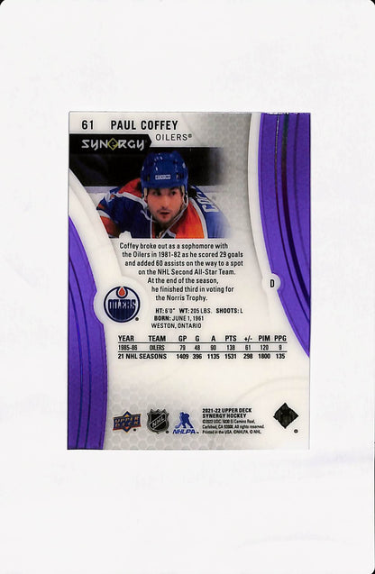 2021-22 UPPER DECK SYNERGY PAUL COFFEY SIGNATURES 10/35