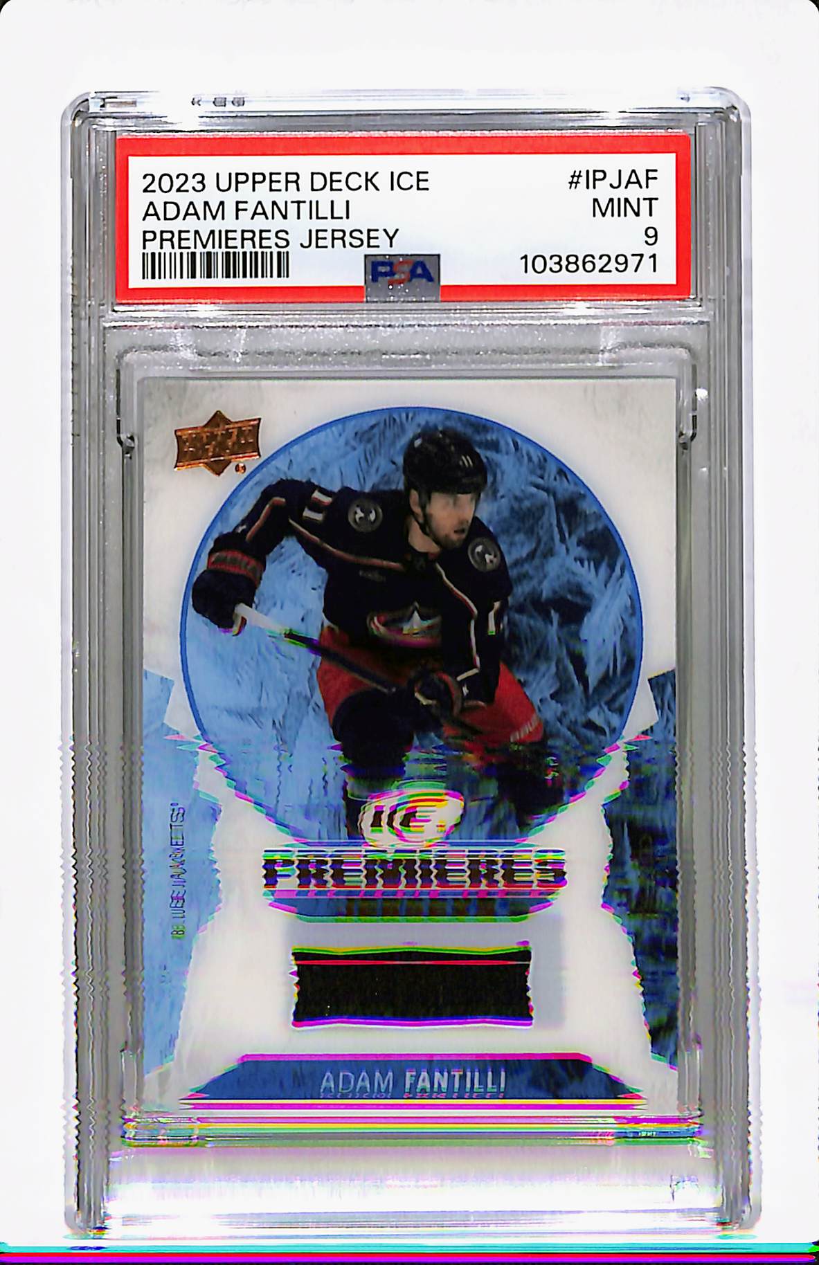 2023-24 UPPER ICE ADAM FANTILI PREMIERES JERSEY PSA 9