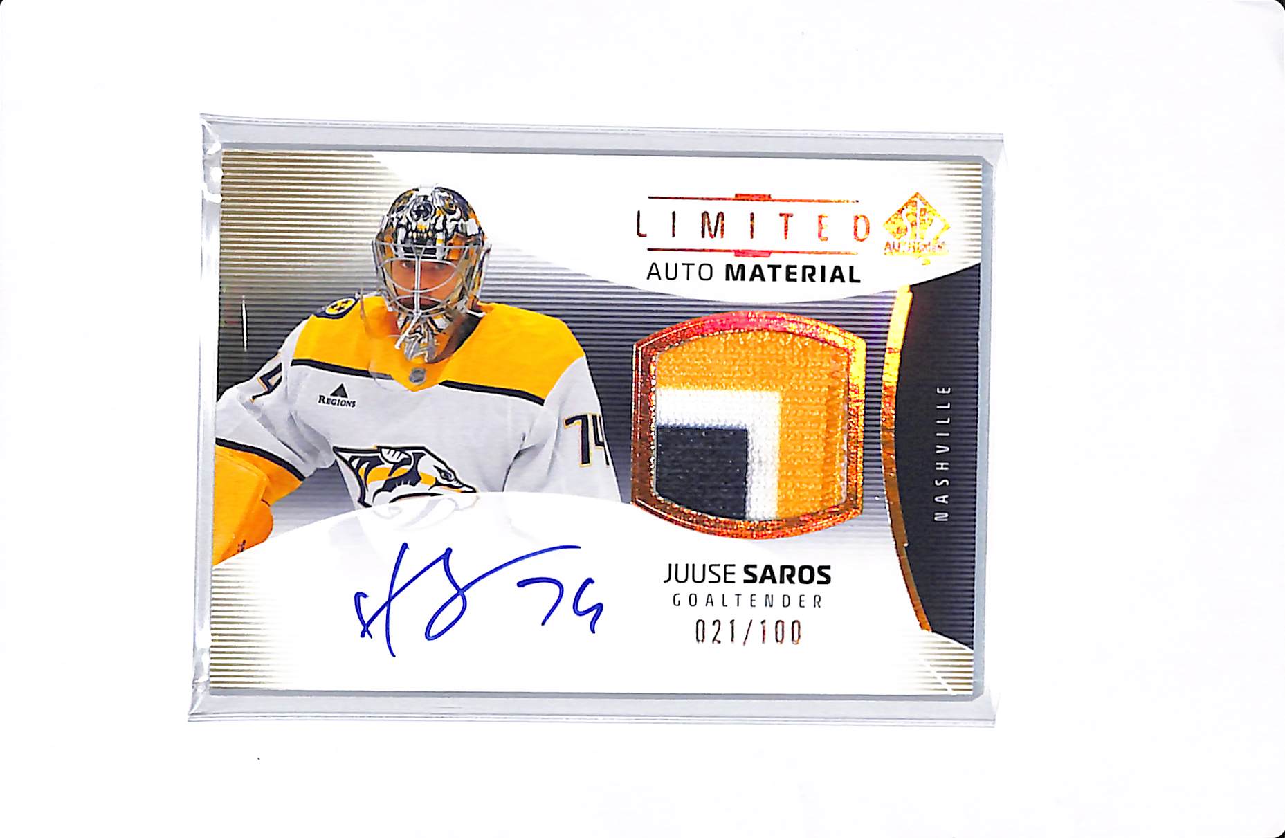 2025-26 UPPER DECK SP AUTHENTIC JUUSE SAROS LIMITED AUTO MATERIAL /100 #90