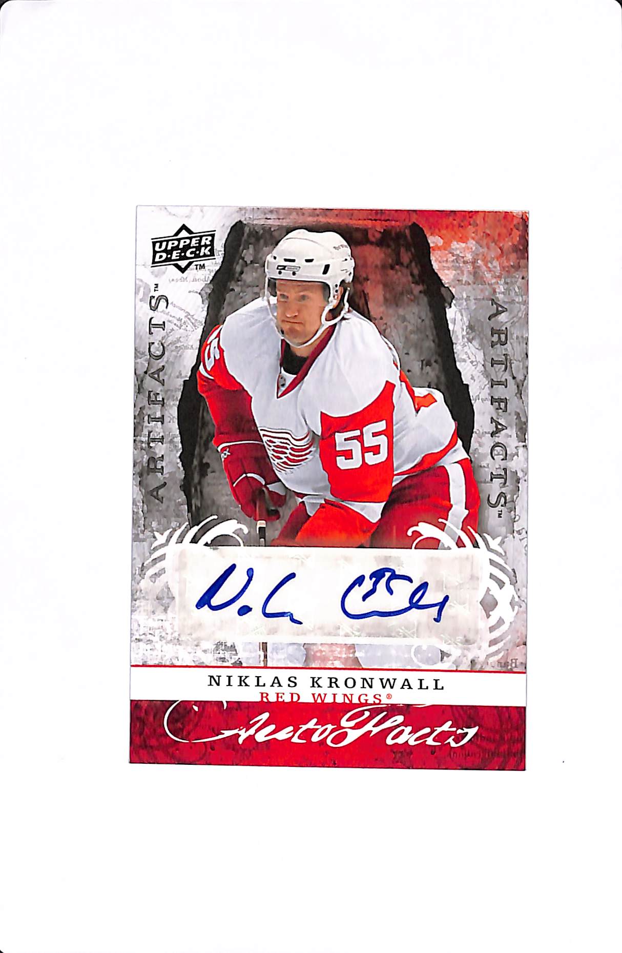 2008-09 UPPER DECK ARTIFACTS NIKLAS KRONWALL AUTO FACTS AUTO #AF-NK