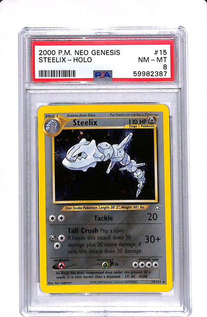 Steelix Neo Genesis Holo Rare 15 PSA 8