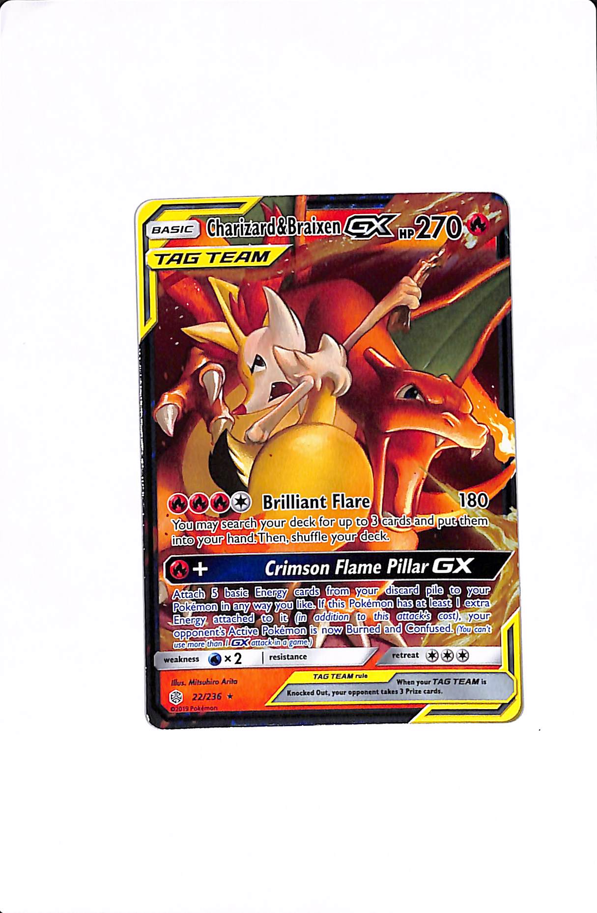 Charizard & Braixen GX Cosmic Eclipse Ultra Rare 22/236