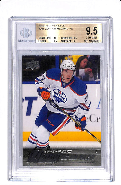 2015-16 UPPER DECK CONNOR MCDAVID YOUNG GUNS BGS 9.5 #201
