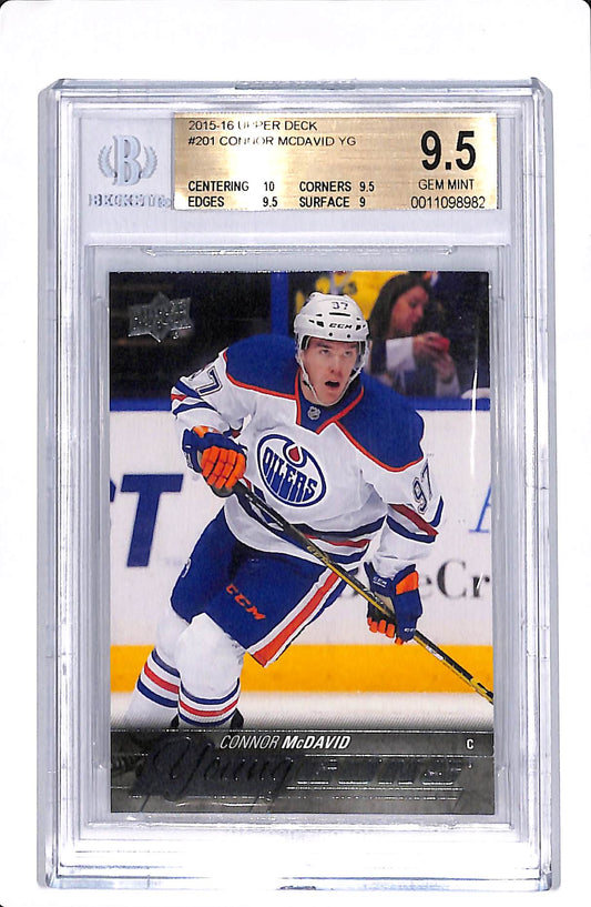 2015-16 UPPER DECK CONNOR MCDAVID YOUNG GUNS BGS 9.5 #201