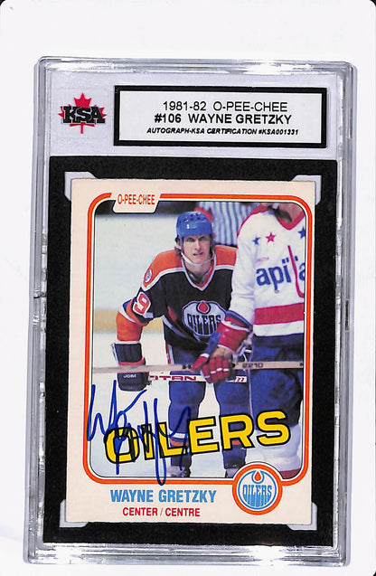 1981-1982 O-PEE-CHEE WAYNE GRETZKY AUTOGRAPH KSA AUTHENTIC
