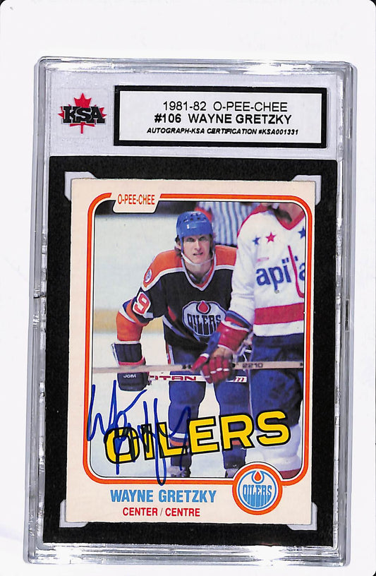 1981-1982 O-PEE-CHEE WAYNE GRETZKY AUTOGRAPH KSA AUTHENTIC