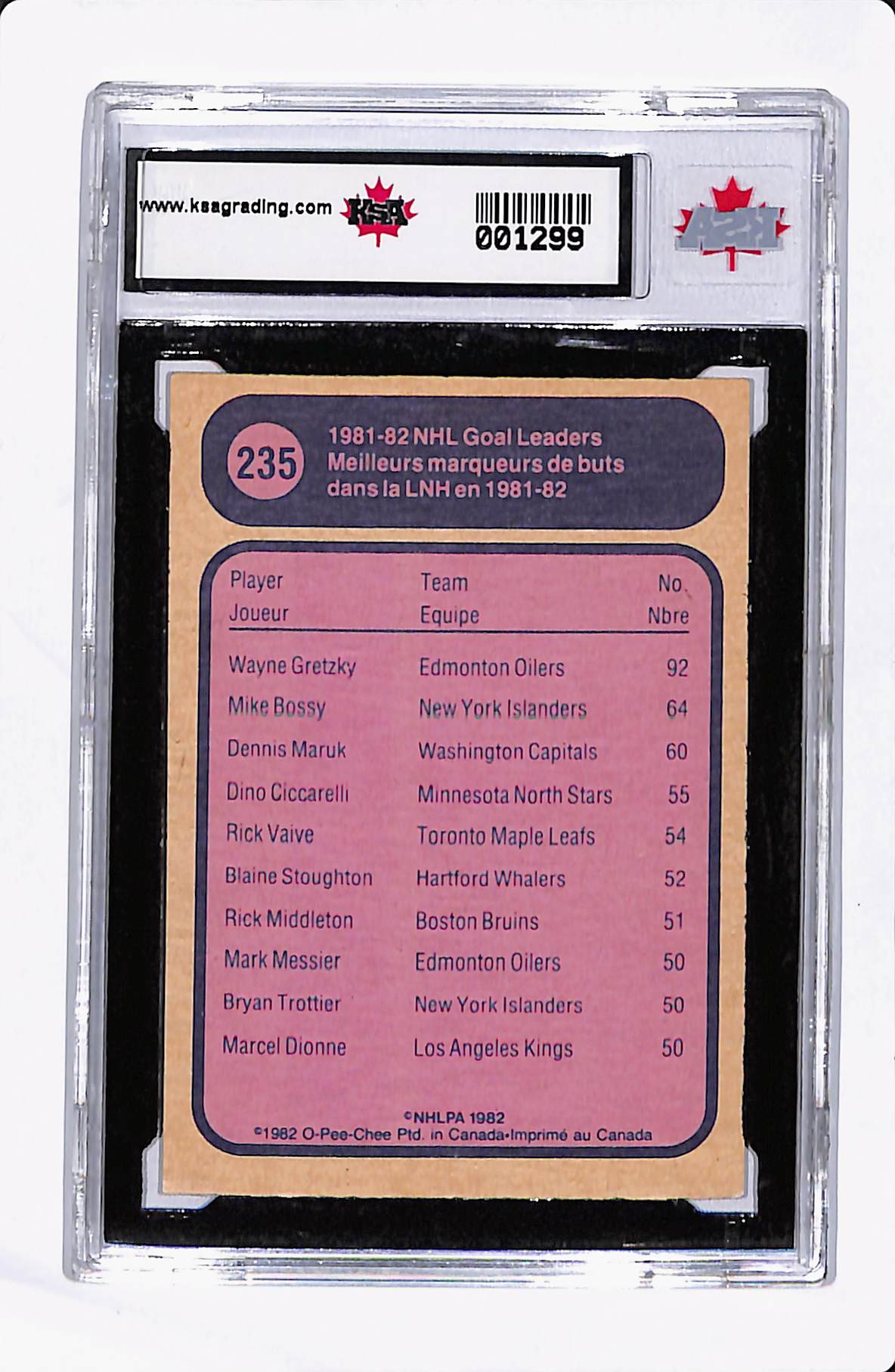 1982-1983 O-PEE-CHEE WAYNE GRETZKY AUTOGRAPH KSA AUTHENTIC