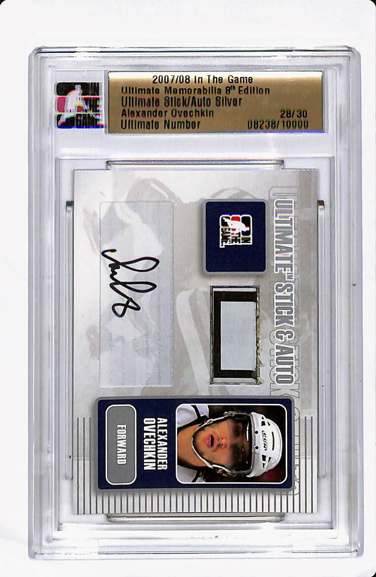 2007/08 IN THE GAME ALEXANDER OVECHKIN ULTIMATE STICK & AUTO /30