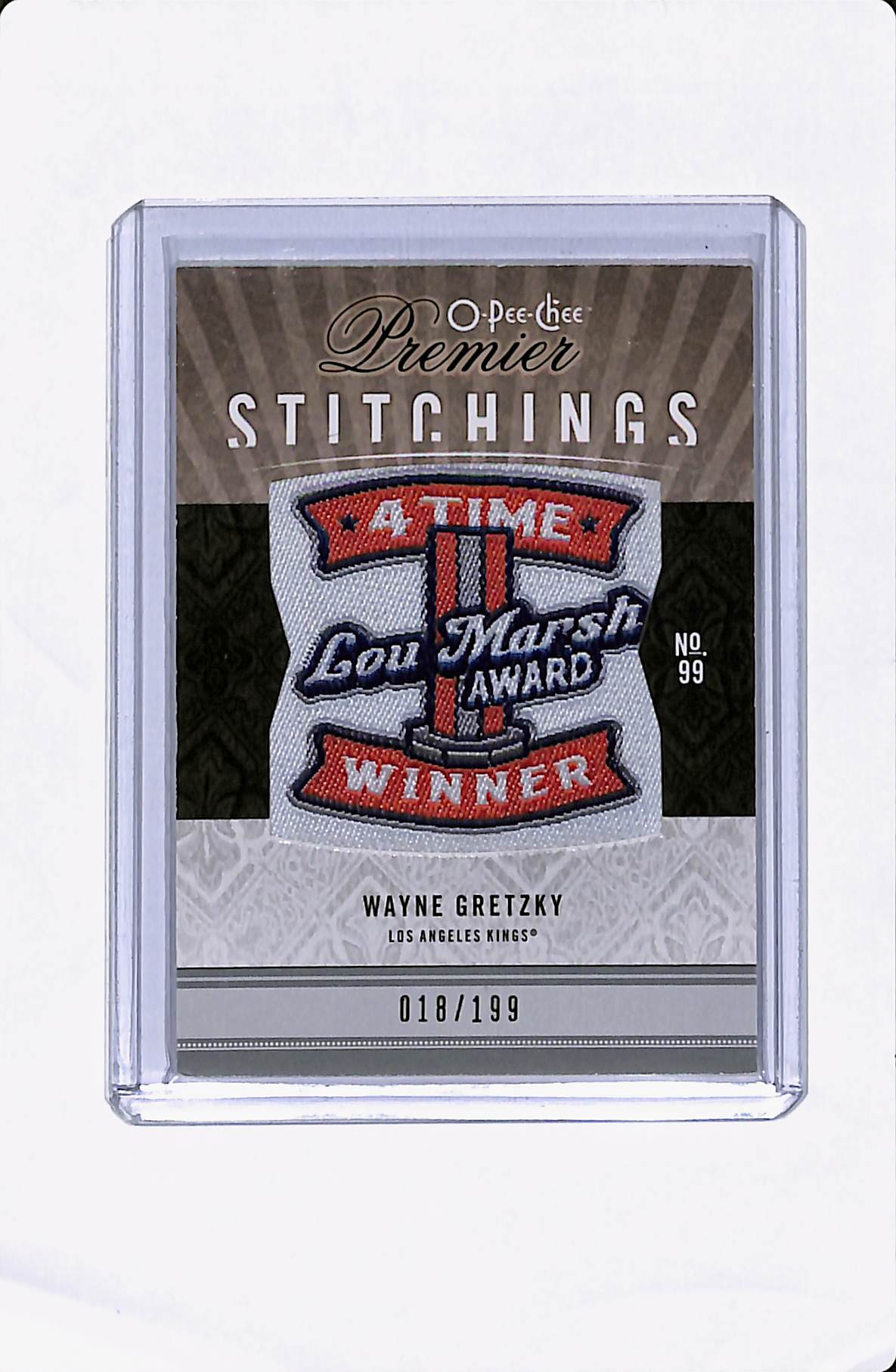 2009-10 O-PEE-CHEE PREMIER STITCHINGS WAYNE GRETZKY #/199 "LOU MARSH AWARD"