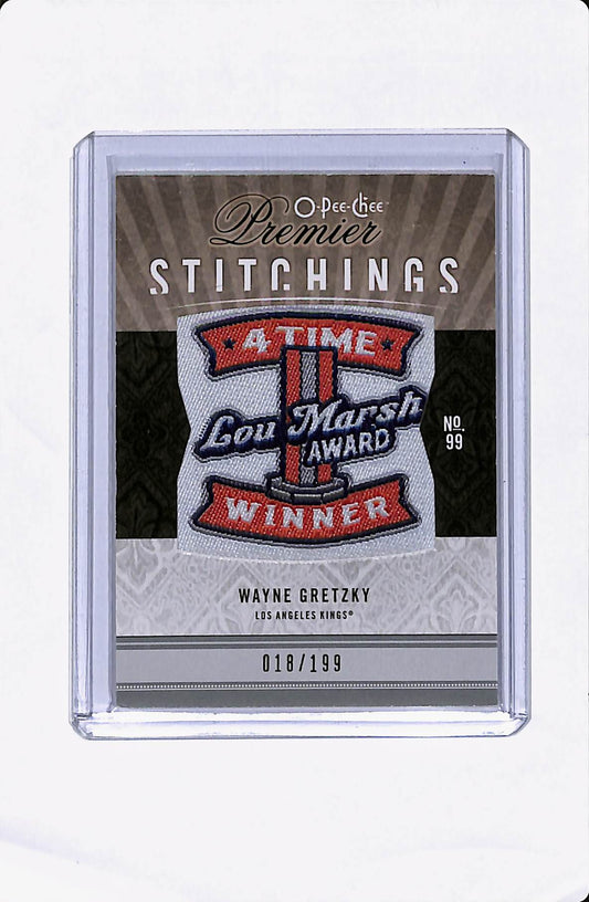 2009-10 O-PEE-CHEE PREMIER STITCHINGS WAYNE GRETZKY #/199 "LOU MARSH AWARD"