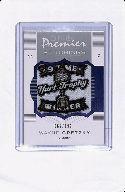 2009-10 O-PEE-CHEE PREMIER STITCHINGS WAYNE GRETZKY #/199 "HART TROPHY WINNER"