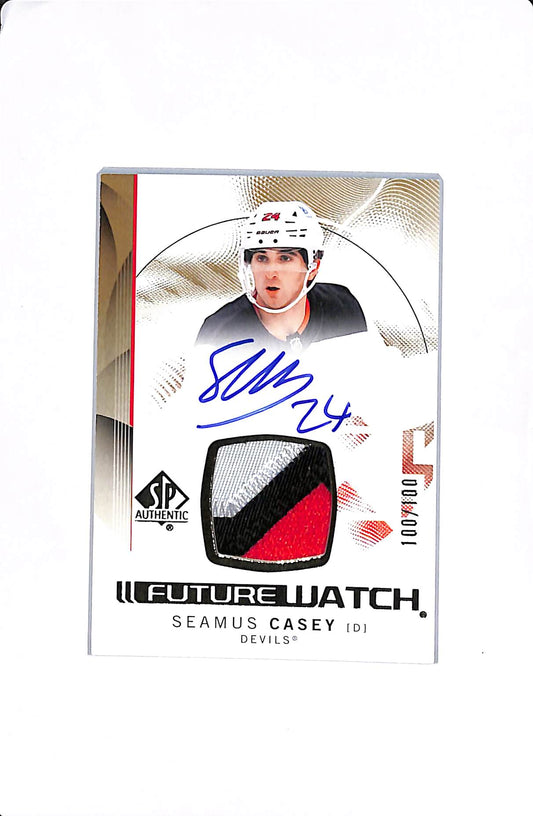 2024-25 UPPER DECK SP AUTHENTIC SEAMUS CASEY FUTURE WATCH PATCH AUTO 100/100 (BOOKEND) #162