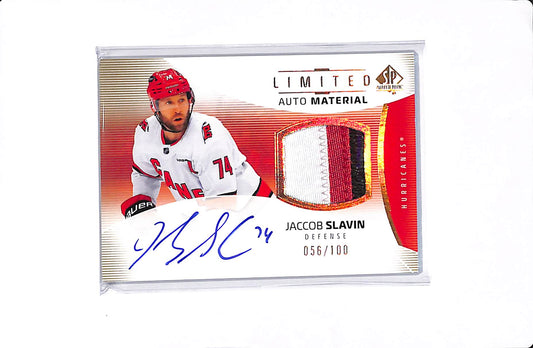 2025-26 UPPER DECK SP AUTHENTIC JACOB SLAVIN LIMITED AUTO MATERIAL /100 #36