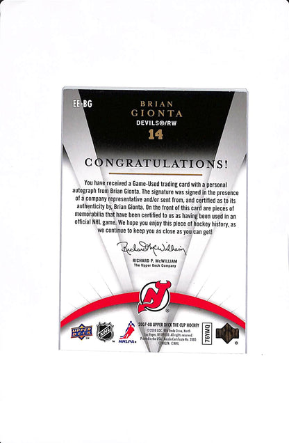 2007-08 UPPER DECK THE CUP BRIAN GIONTA EMBLEMS OF ENDORSEMENTS AUTO /15 #EE-BG